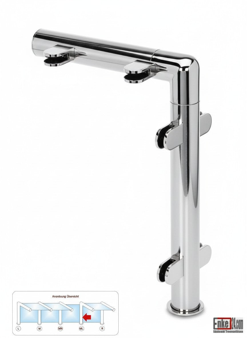Edelstahl Hustenschutz Tresenstütze mit Ablage in Chrom Design