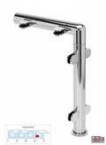 Edelstahl Hustenschutz Tresenstütze mit Ablage in Chrom Design