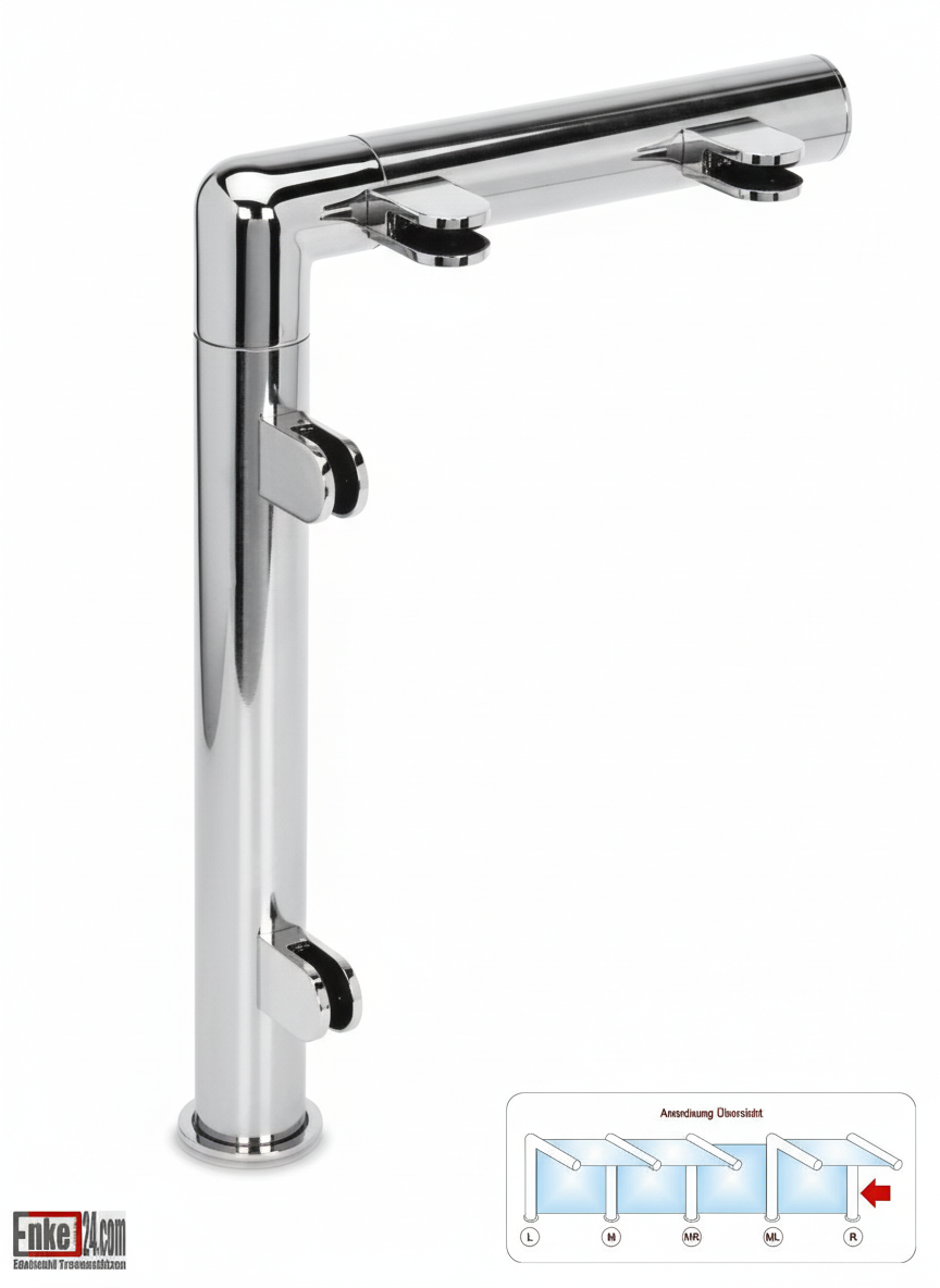 Edelstahl Hustenschutz Tresenstütze mit Ablage in Chrom Design